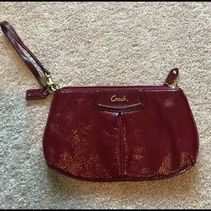 NEW Burgundy Coach Wristlet